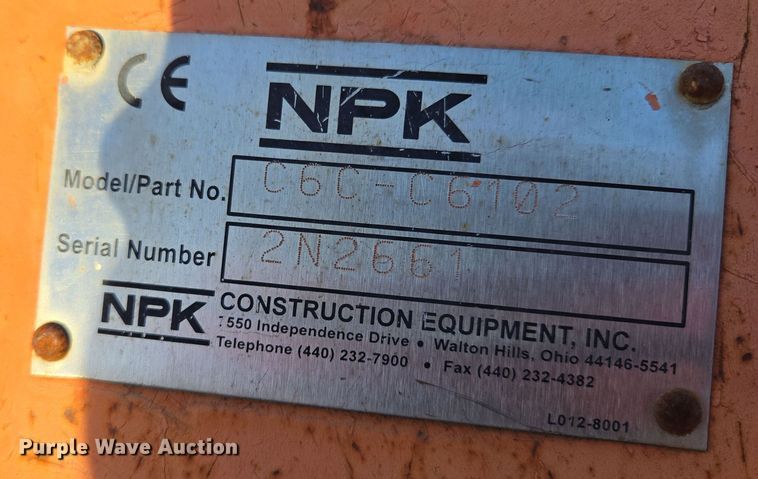 image for item EQ6633 NPK 06C-C6102 excavator plate compactor