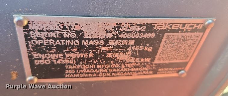 image for item ER5153 2022 Takeuchi TL8R-2 tracked skid steer loader