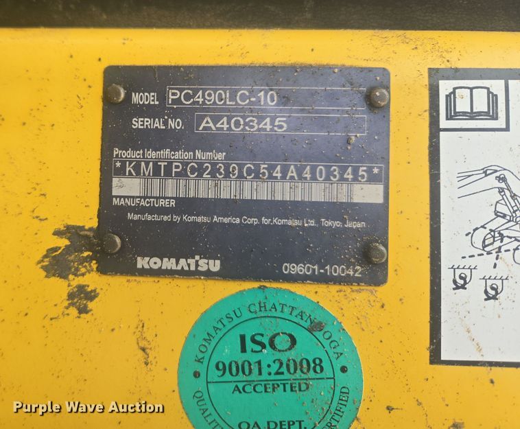 image for item ER5156 2013 Komatsu PC490LC-10 excavator