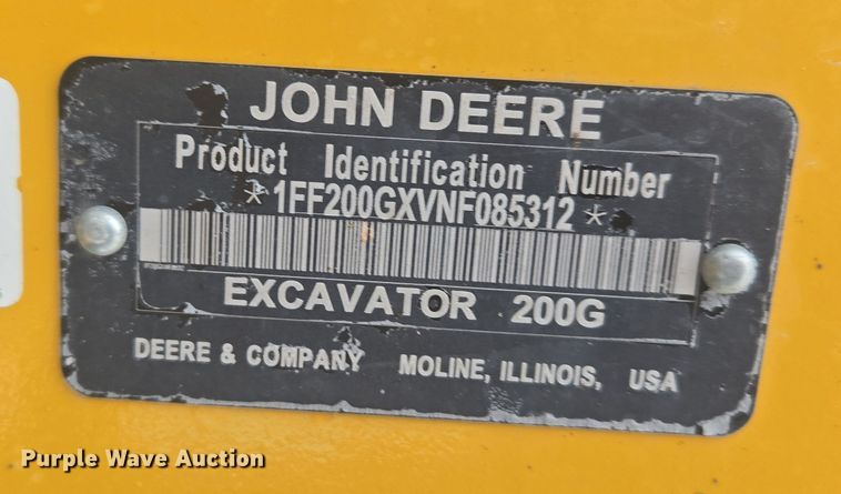 image for item ER5157 2022 John Deere 200G excavator