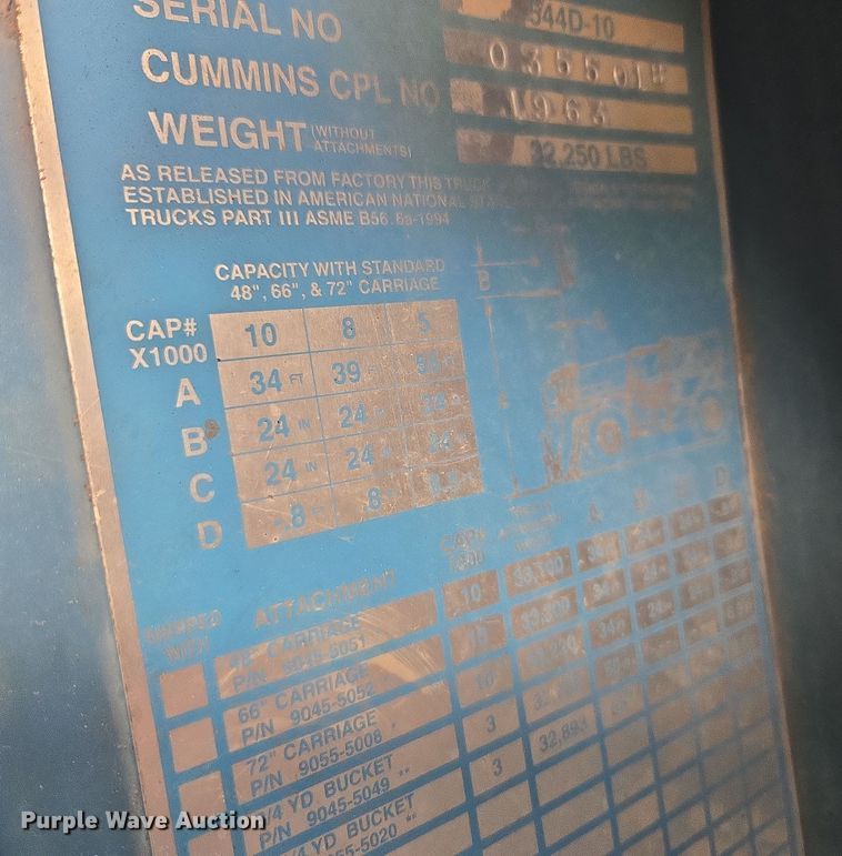 image for item ER5161 1997 Gradall 544D-10 telehandler