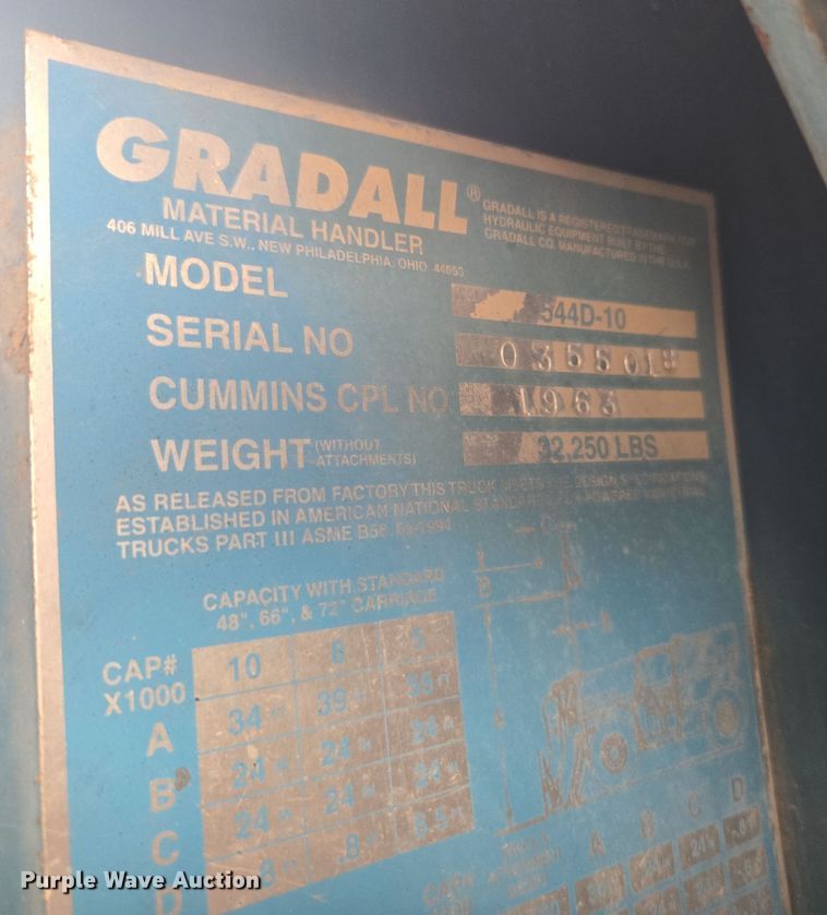 image for item ER5161 1997 Gradall 544D-10 telehandler