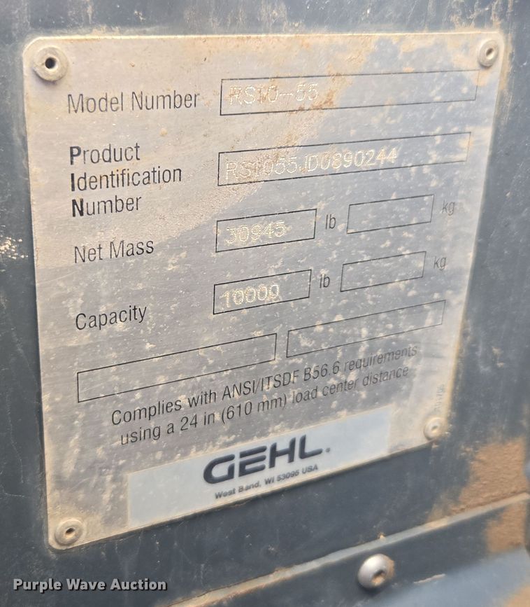 image for item ER5162 2012 Gehl RS10-55 telehandler