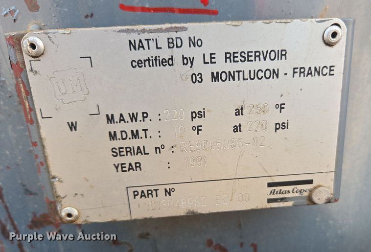 image for item ER5174 1990 Atlas Copco XAS 175 DD air compressor