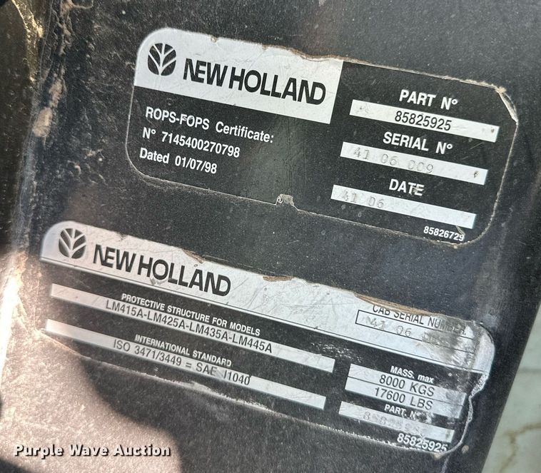 image for item ER8748 New Holland LM415A Power Shuttle 95 telehandler