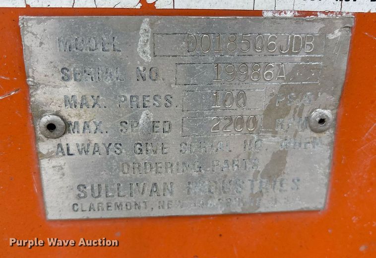 image for item EY9956 2000 Sullivan D018506JDB air compressor