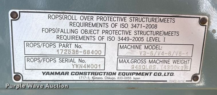 image for item EY9978 2014 Yanmar V4-6 wheel loader