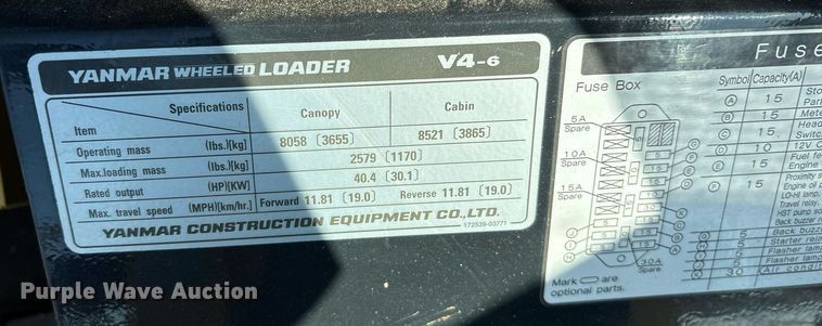 image for item EY9978 2014 Yanmar V4-6 wheel loader