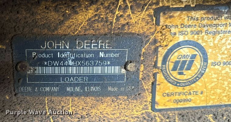 image for item NN9611 1997 John Deere 444H wheel loader