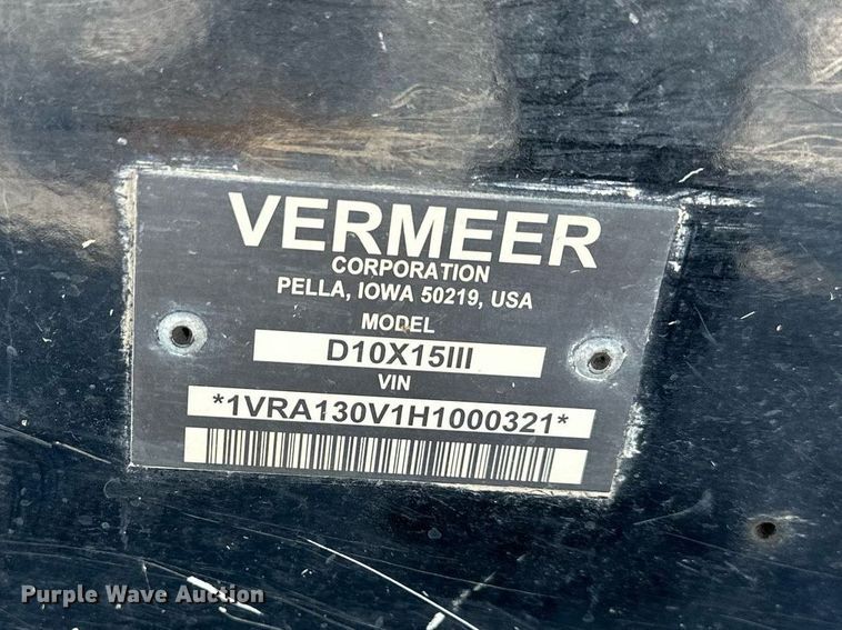 image for item YA0272 2017 Vermeer D10x15 S3 directional boring unit
