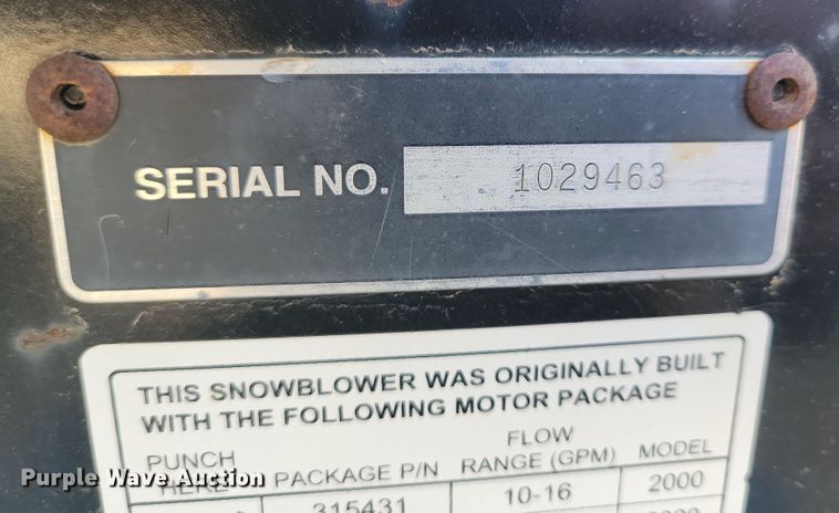 image for item DN3693 Quick Attach Attachments, Inc. 2410X skid steer snow blower