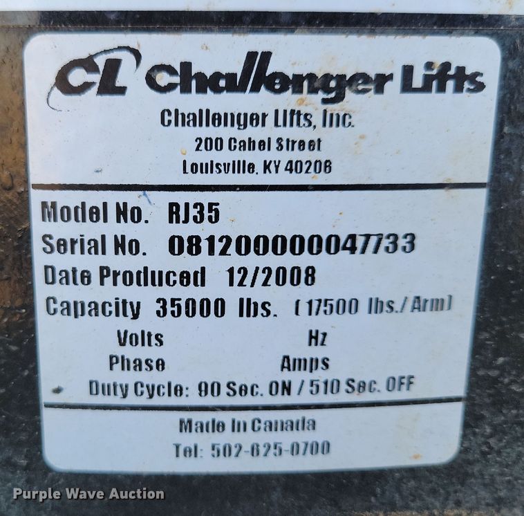 image for item DN3696 Challenger Lifts four post automotive lift