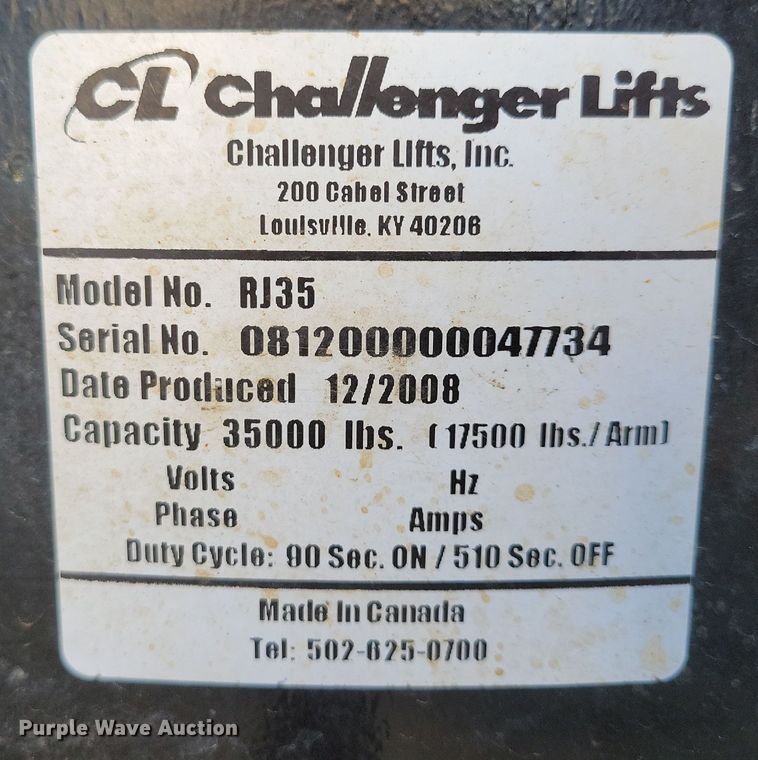 image for item DN3696 Challenger Lifts four post automotive lift