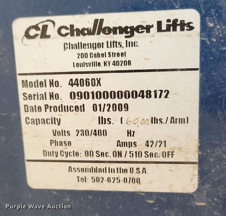 image for item DN3696 Challenger Lifts four post automotive lift