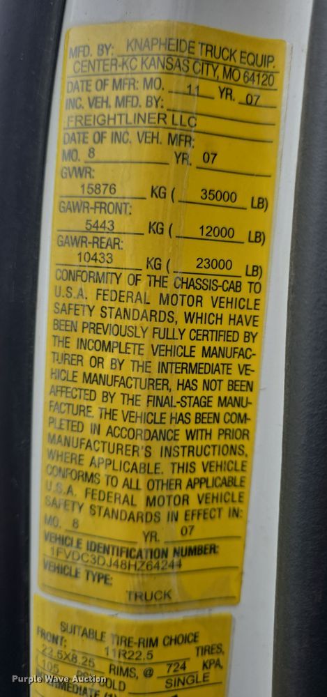 image for item DO7822 2008 Freightliner  Business Class M2 dump truck