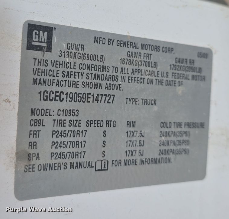 image for item DQ5366 2009 Chevrolet Silverado 1500 Ext. Cab pickup truck