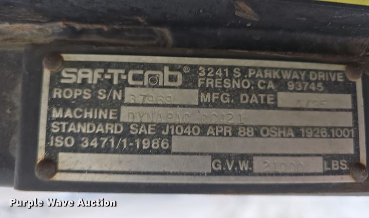 image for item DS4652 1995 Dynapac CC421 double drum vibratory roller