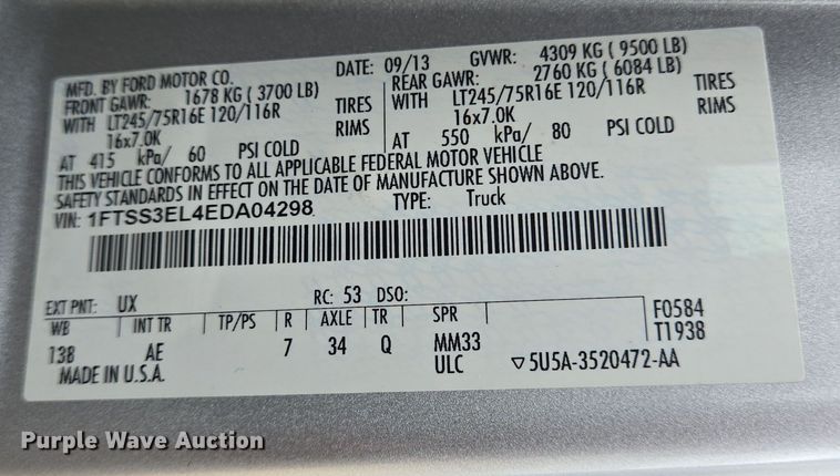 image for item DV1291 2014 Ford E350 Super Duty shuttle bus