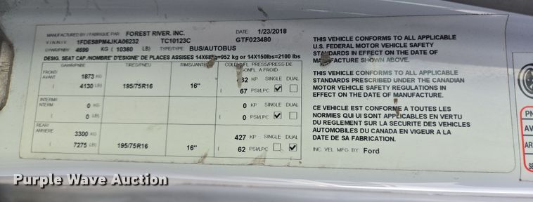 image for item DV1292 2018 Glaval Ford Transit 350 shuttle bus