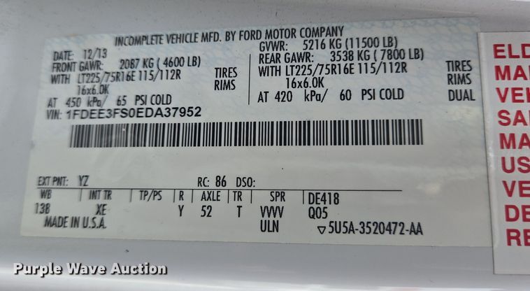 image for item DV1293 2014 Eldorado Ford E350 shuttle bus