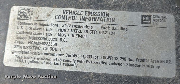 image for item DV1303 2017 Chevrolet Silverado 3500HD ambulance