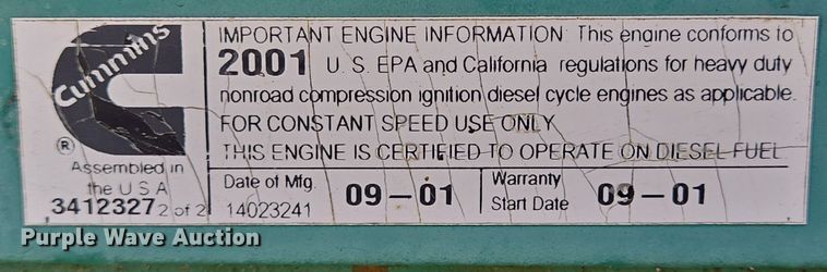 image for item DV1314 Onan DFEK-5001042 generator