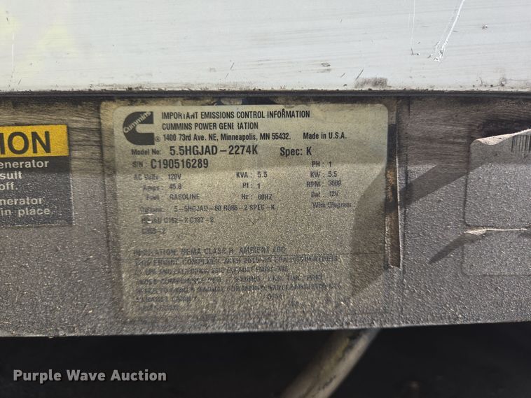 image for item DV1317 (3) Onan 5.5HGJAD generators
