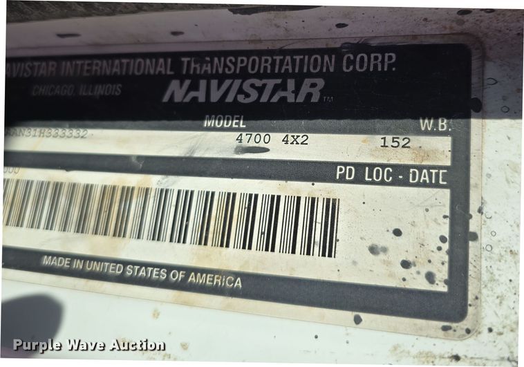 image for item DW3127 2001 International 4700 dump truck