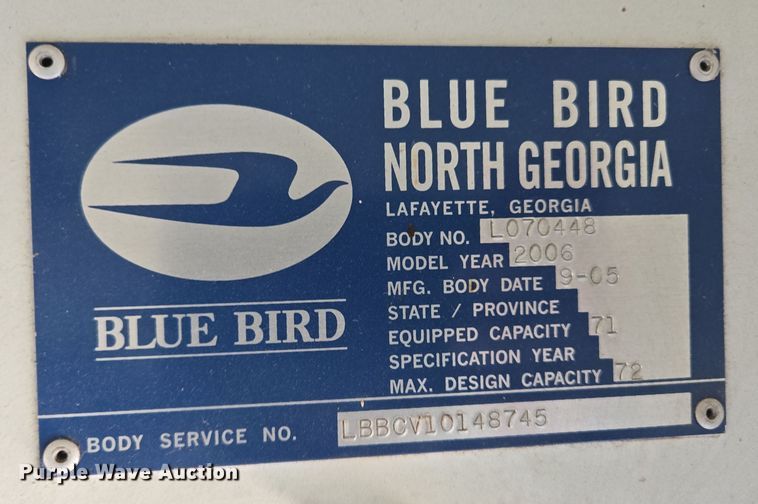 image for item ED2493 2006 Blue Bird school bus