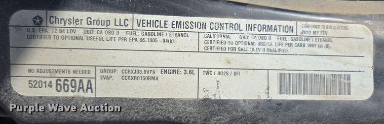 image for item ED2494 2012 Dodge Grand Caravan van