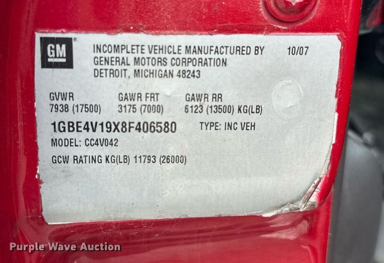 image for item EG8033 2008 Chevrolet C4500 ambulance