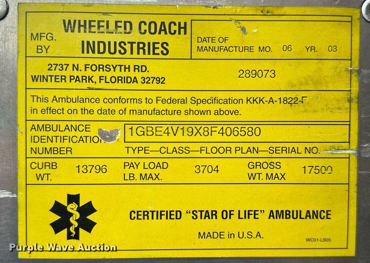 image for item EG8033 2008 Chevrolet C4500 ambulance