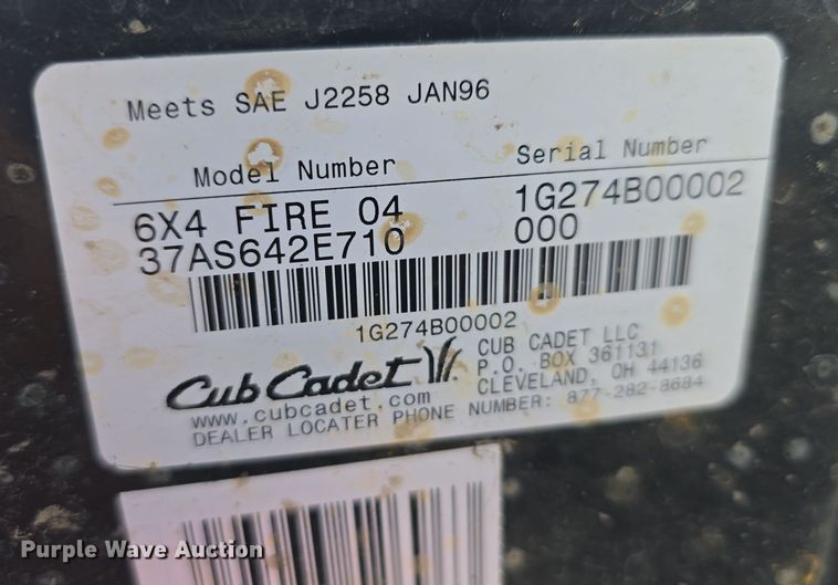 image for item EH8675 Cub Cadet 6x4 Fire 04 utility vehicle