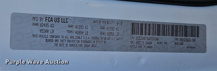 image for item EI8844 2016 Dodge Charger Police 