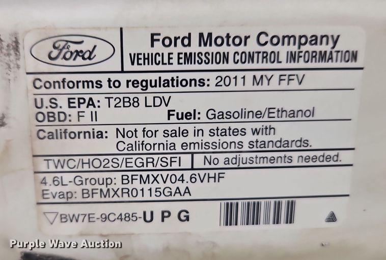 image for item EI8849 2011 Ford Crown Victoria Police Interceptor 