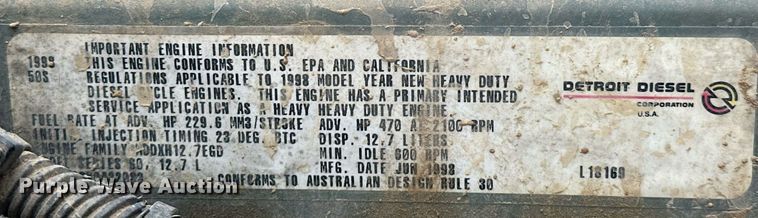 image for item EK0418 1999 Freightliner FLD semi truck