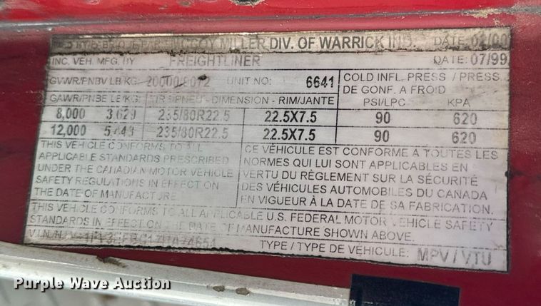 image for item EN5117 2000 Freightliner FL50 ambulance