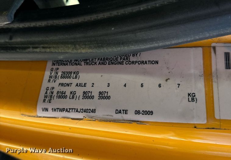 image for item EN5164 2010 International 7500 WorkStar dump truck