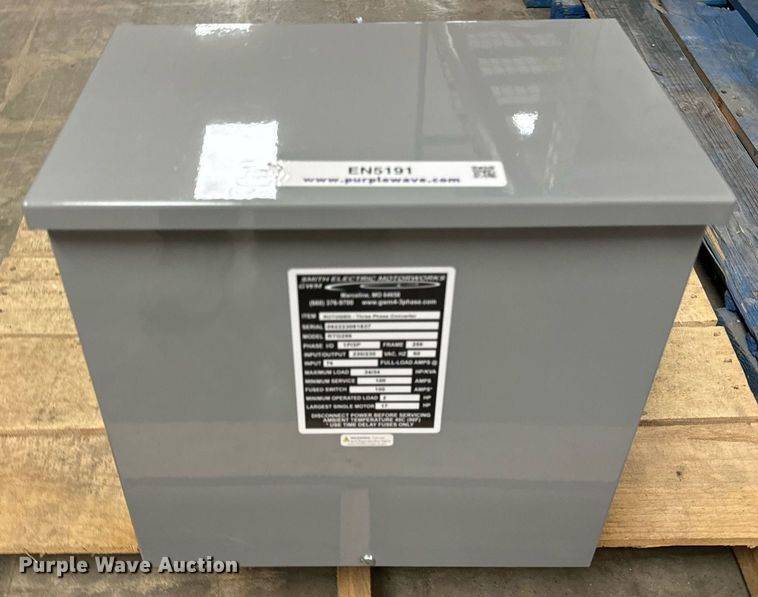 image for item EN5191 Smith Electric Motorworks RTG256 rotary three phase converter