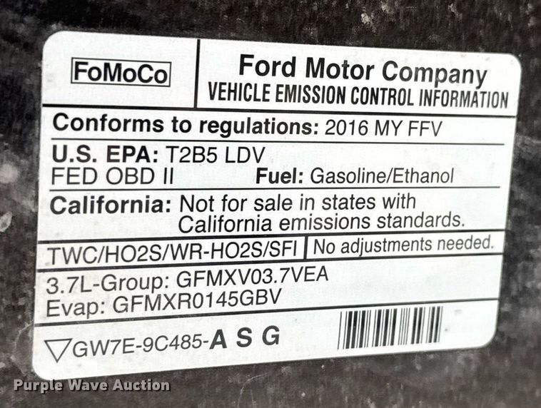 image for item EQ1135 2016 Ford Taurus Police Interceptor 