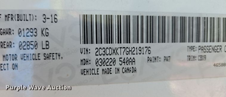 image for item EQ6728 2016 Dodge Charger Police 