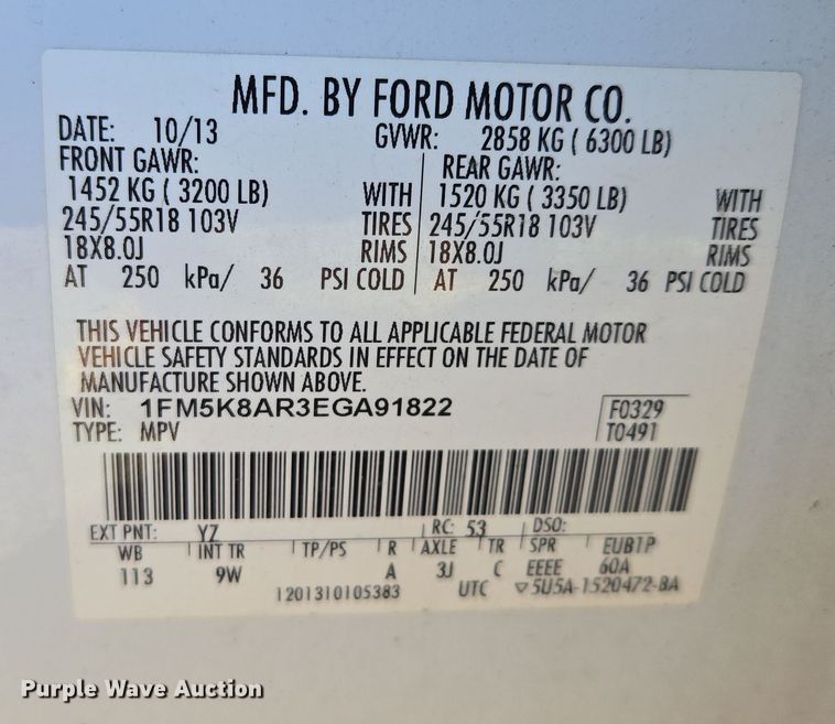 image for item EQ6729 2014 Ford Explorer Police Interceptor SUV