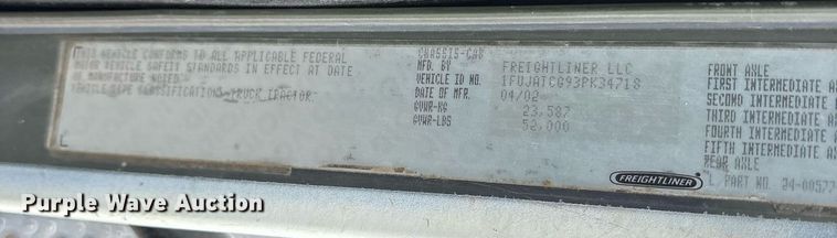 image for item EY9901 2002 Freightliner FLD semi truck