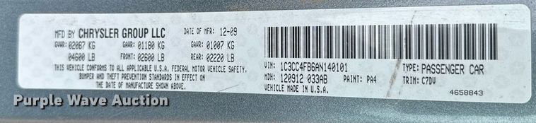 image for item NN9644 2010 Chrysler Sebring 