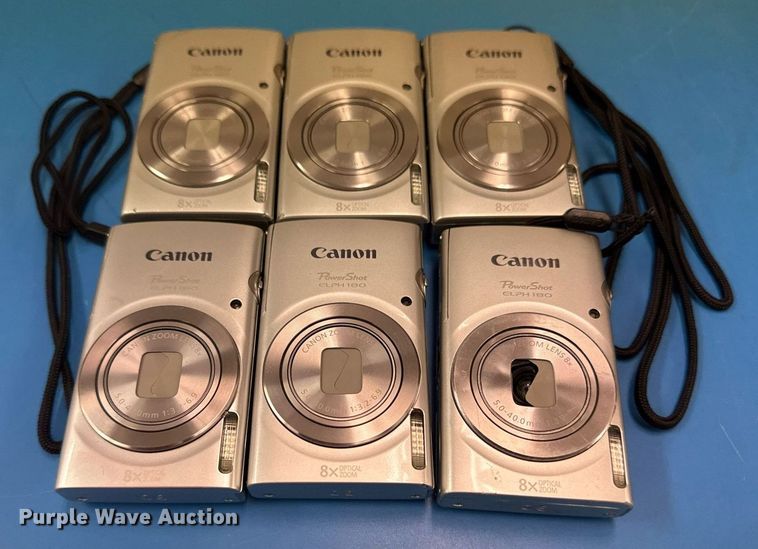 image for item NO9674 (6) Canon Powershot ELPH 180 cameras
