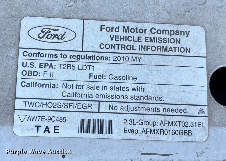 image for item NO9675 2010 Ford Ranger SuperCab pickup truck