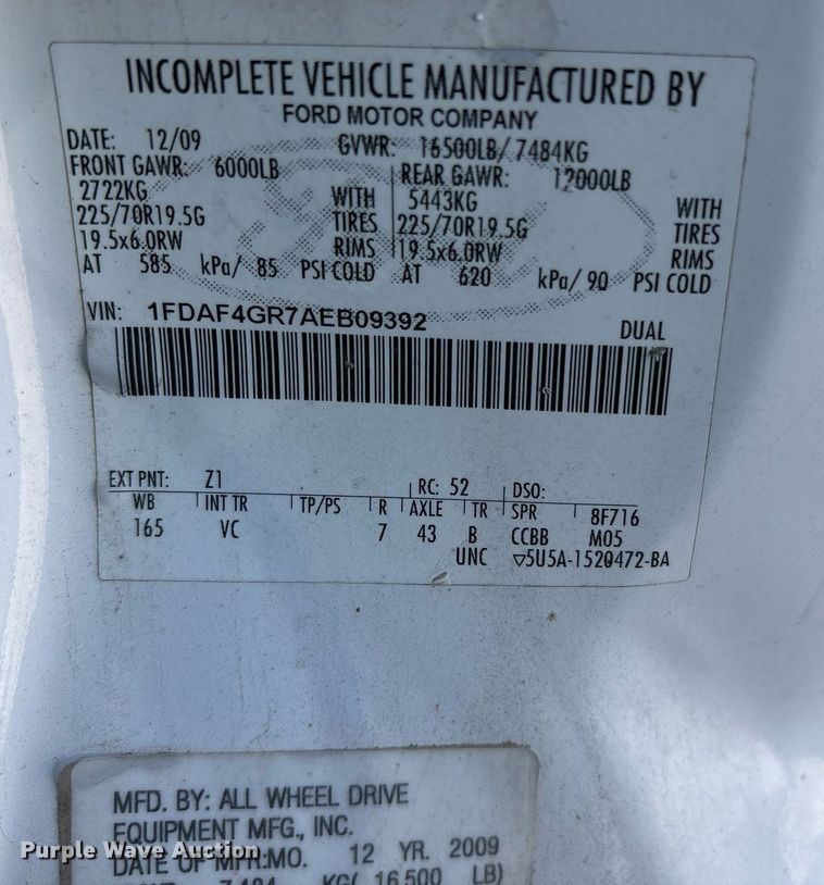 image for item NO9680 2010 Ford F450 Super Duty utility / service truck