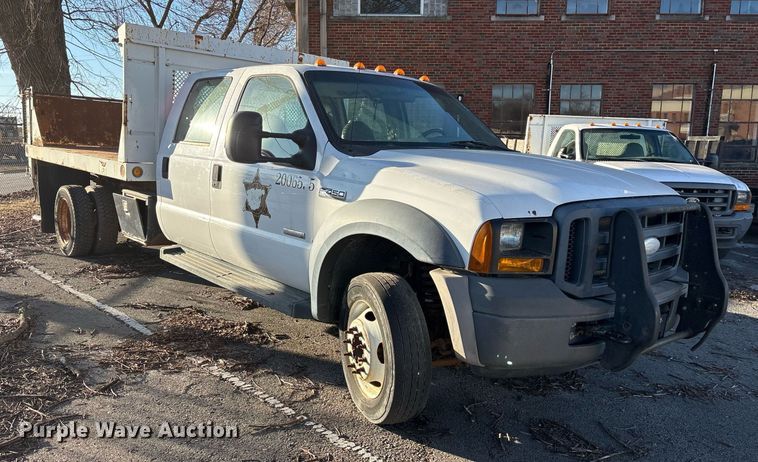 image for item NO9681 2006 Ford F450 Super Duty Crew Cab dump flatbed truck