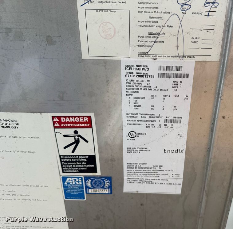 image for item NO9699 (2) ice machines