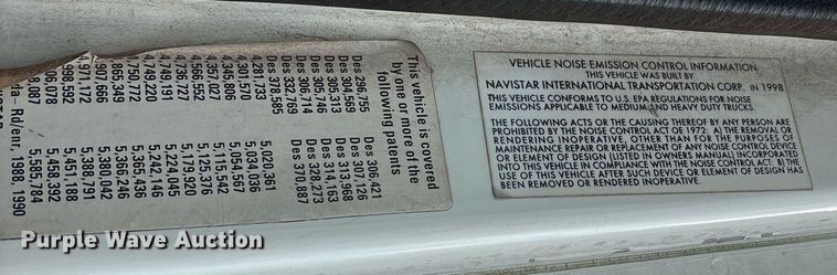 image for item NO9720 1999 International 4700 flatbed truck